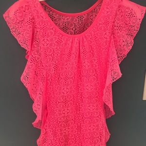 Bright pink blouse